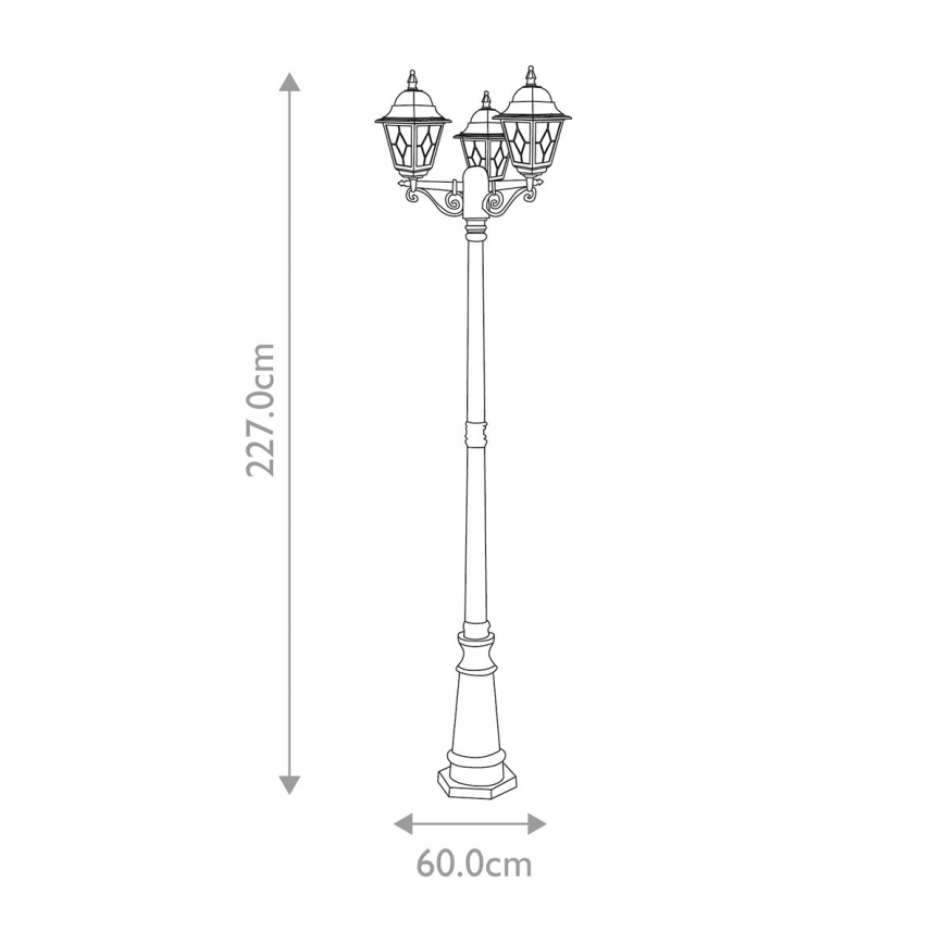Elstead - Lámpara de exterior NORFOLK 3xE27/100W/230V IP43 negro