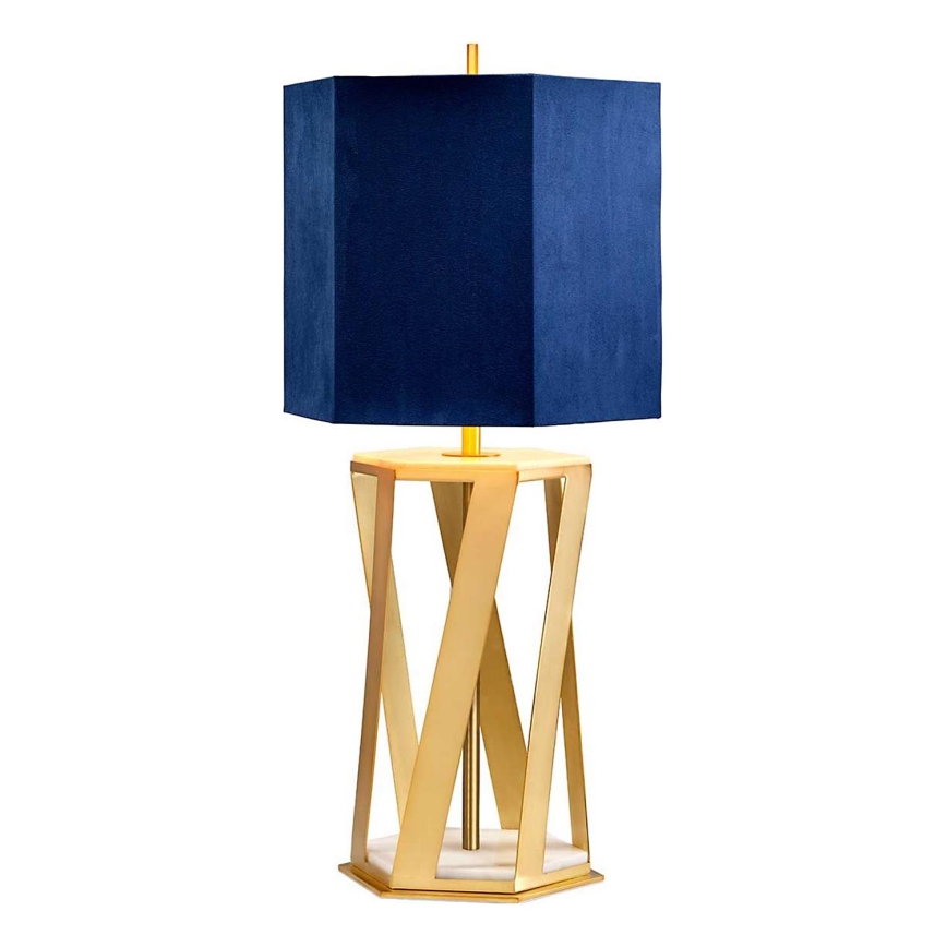 Elstead - Lámpara de mesa APOLLO 1xE27/60W/230V dorado/azul