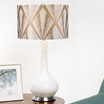 Elstead - Lámpara de mesa MILO 1xE27/60W/230V gris/marrón