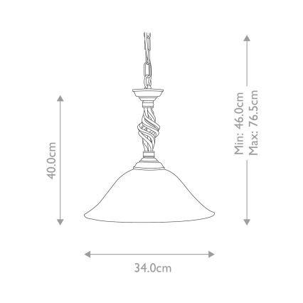 Elstead - Lámpara colgante con cadena PEMBROKE 1xE27/60W/230V