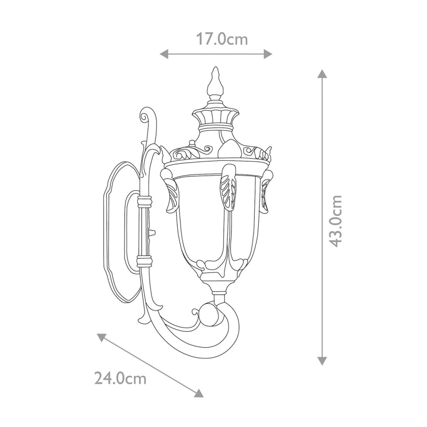 Elstead - Aplique de exterior PHILADELPHIA 1xE27/60W/230V IP44