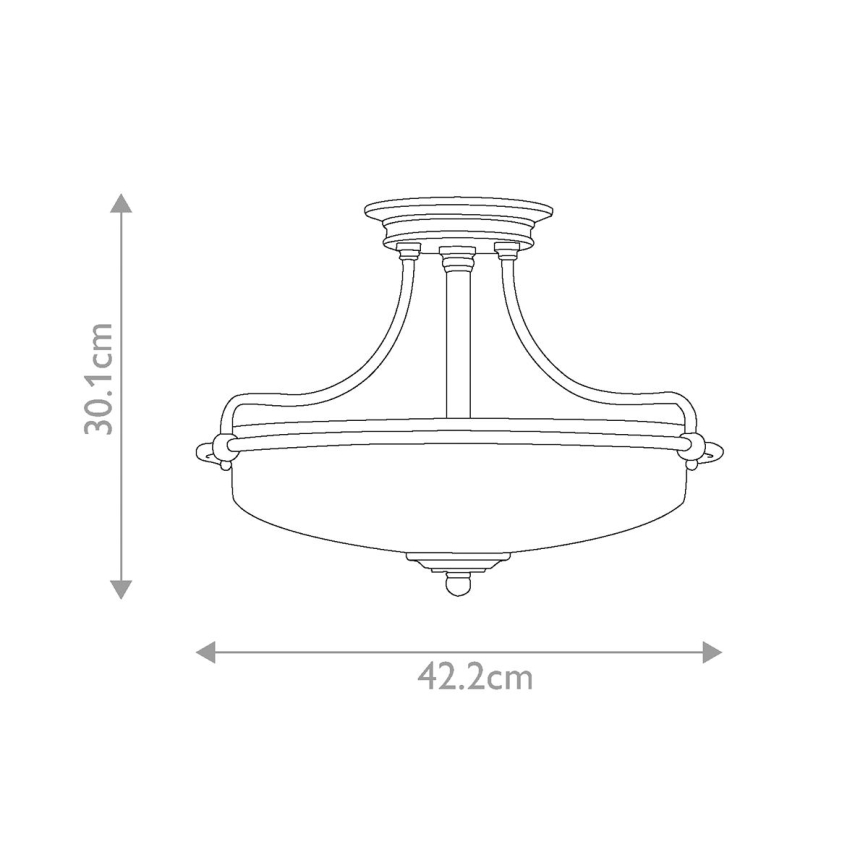 Elstead - Lámpara de techo GRIFFIN 3xE27/100W/230V cromo mate