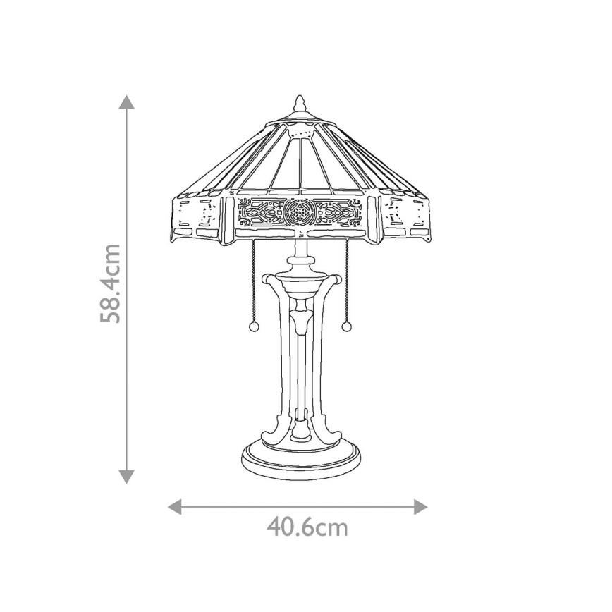 Elstead - Lámpara de mesa INDUS 2xE27/60W/230V Ámbar tarros