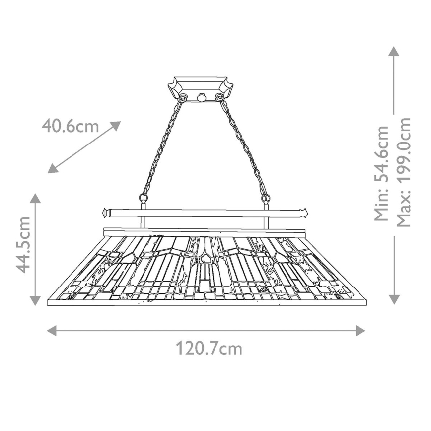 Elstead QZ-INGLENOOK-ISLE - Lámpara colgante con cadena INGLENOOK 3xE27/100W/230V