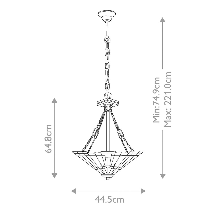 Elstead QZ-INGLENOOK-P-B - Lámpara colgante con cadena INGLENOOK 3xE27/100W/230V