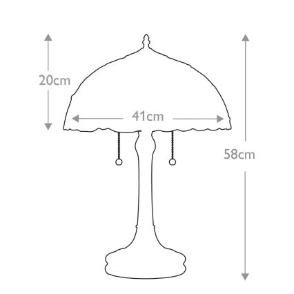 Elstead QZ-LARISSA-TL - Lámpara de mesa LARISSA 2xE27/60W/230V