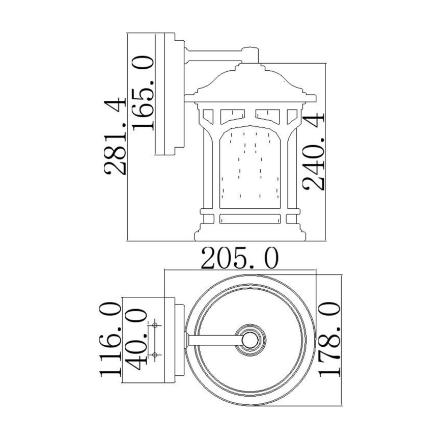 Elstead QZ-MARBLEHEAD2-S - Aplique de exterior MARBLEHEAD 1xE27/75W/230V IP44