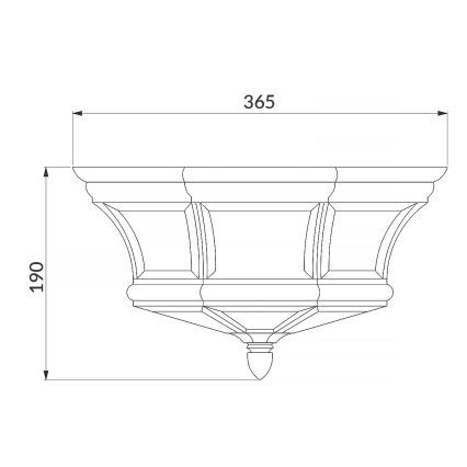 Elstead QZ-NEWBURY-F-PB - Plafón de exterior NEWBURY 3xE14/40W/230V IP44