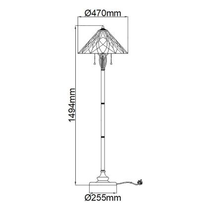 Elstead QZ-VICTORY-FL - Lámpara de pie VICTORY 2xE27/60W/230V