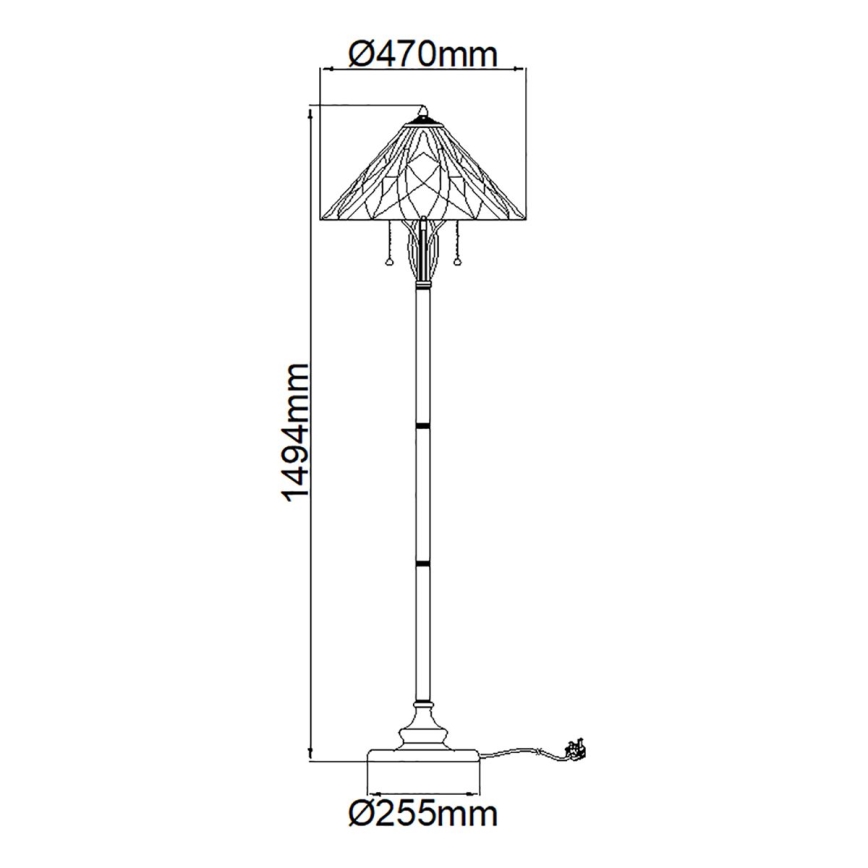 Elstead QZ-VICTORY-FL - Lámpara de pie VICTORY 2xE27/60W/230V