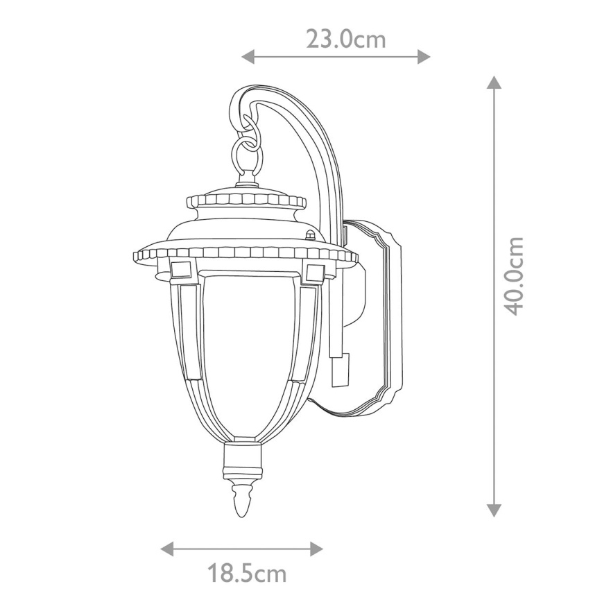 Elstead STL2-M-WB - Aplique de exterior ST LOUIS 1xE27/100W/230V IP44