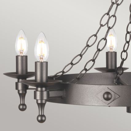 Elstead - Lámpara colgante con cadena WARWICK 6xE14/60W/230V