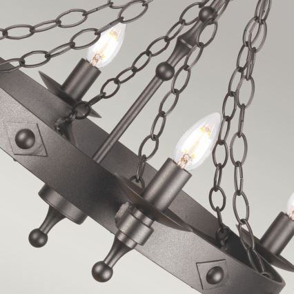 Elstead - Lámpara colgante con cadena WARWICK 6xE14/60W/230V