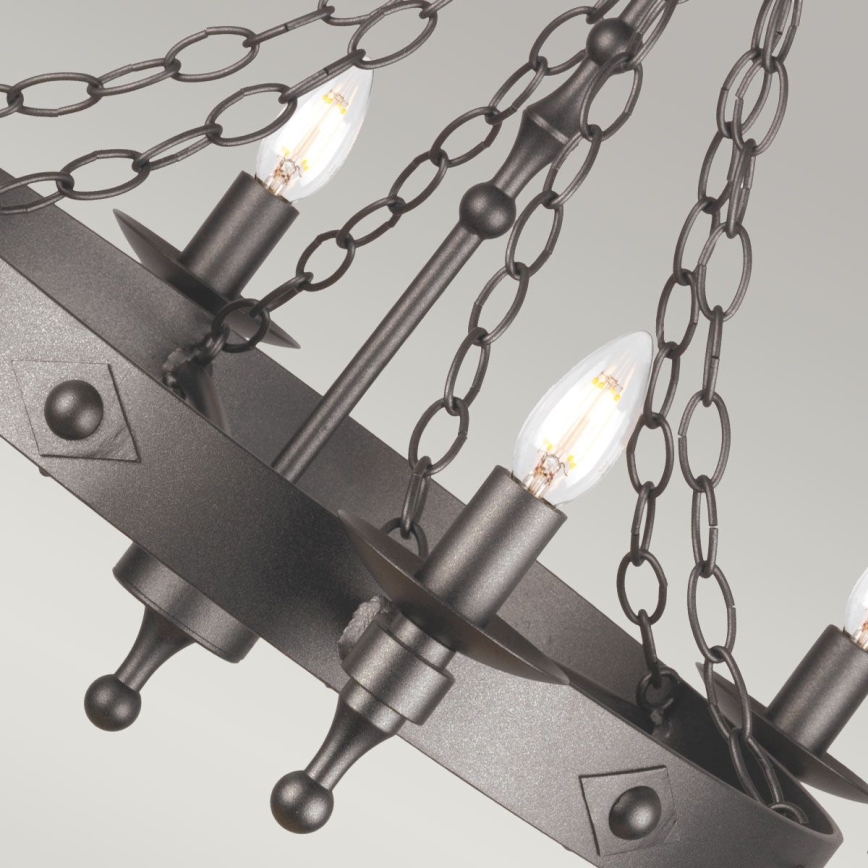 Elstead - Lámpara colgante con cadena WARWICK 6xE14/60W/230V
