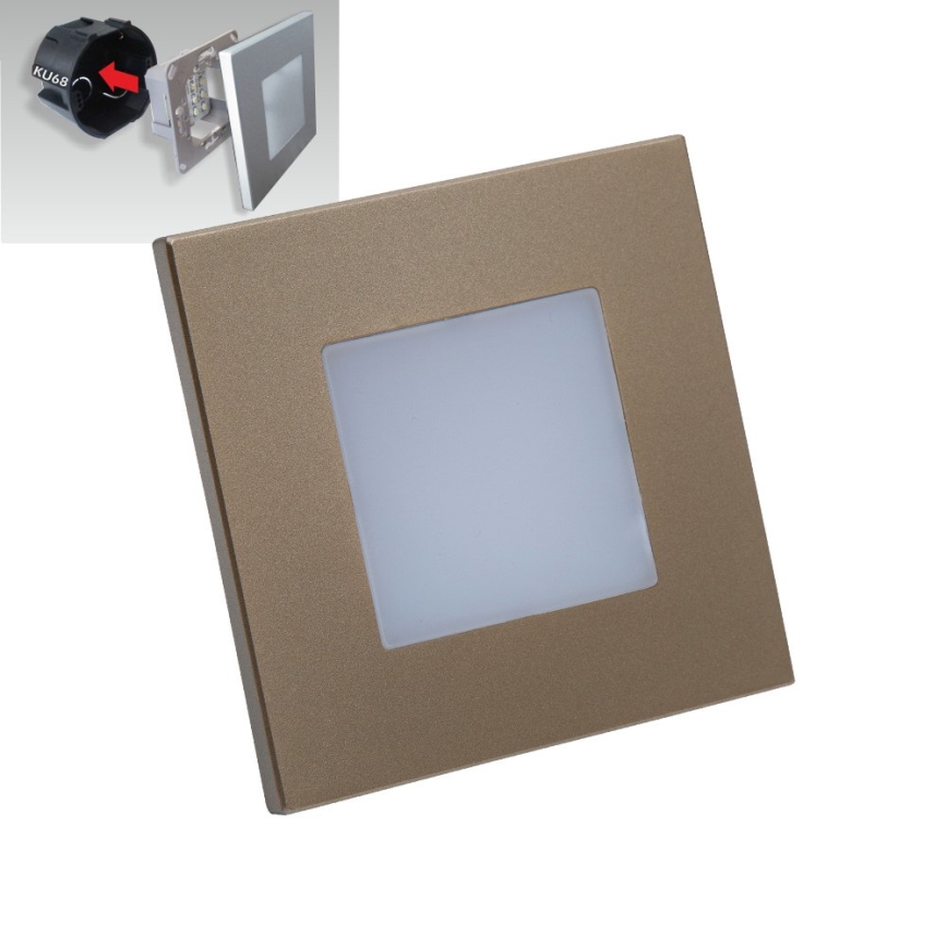 Emithor 48334 - Lámpara LED para escaleras STEP LIGHT LED/1W/230V dorado