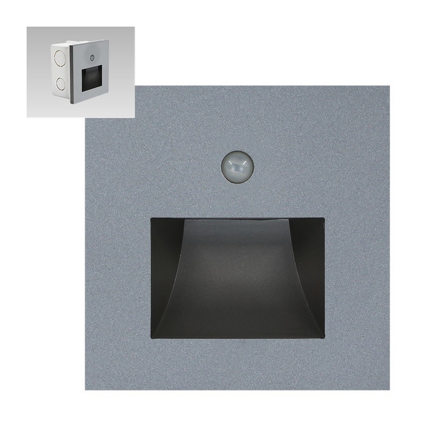 Emithor 70416 - Luz de escalera LED con sensor SUNNY LED/1W/230V 4000K gris
