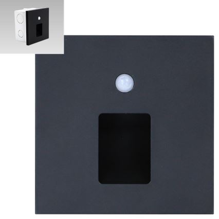 Emithor 70424 - Luz de escalera LED con sensor VIX LED/1W/230V 4000K negro