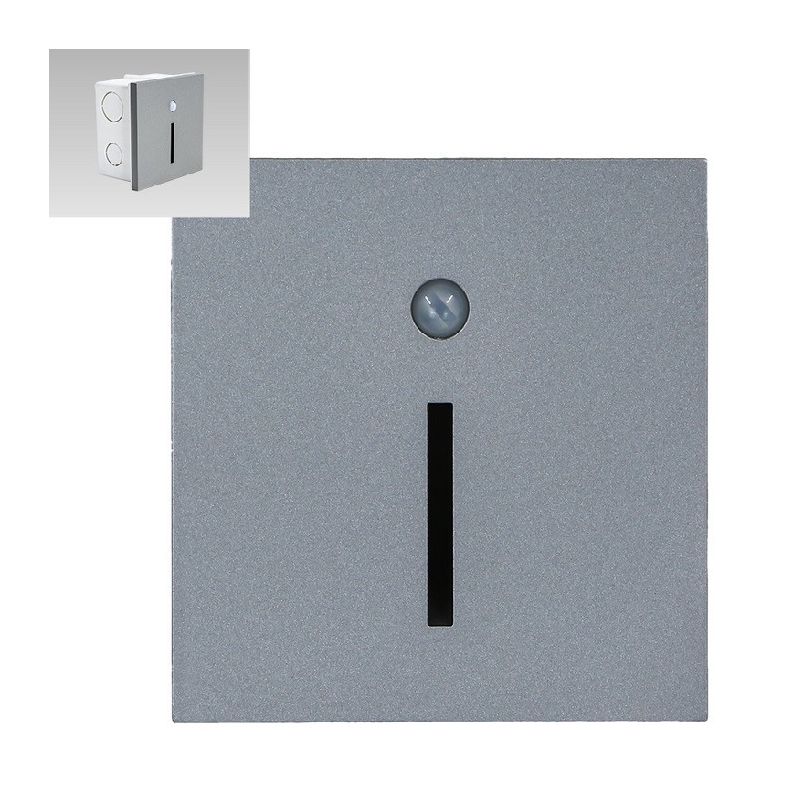 Emithor 70428 - LED Luz de escalera con sensor LINE LED/1W/230V 4000K gris