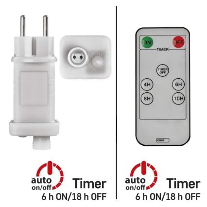 Fuente de alimentación para conexión de luces de Navidad 230V IP44 + mando a distancia