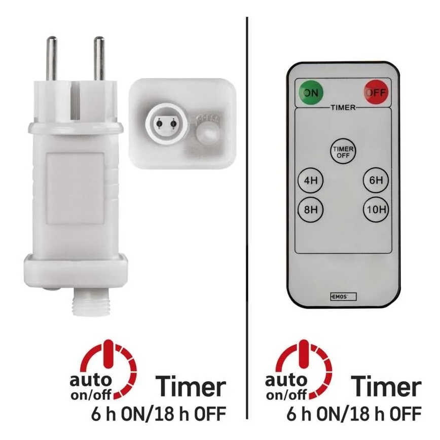 Fuente de alimentación para conexión de luces de Navidad 230V IP44 + mando a distancia