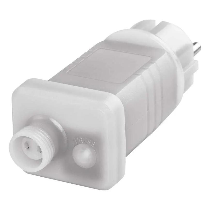 Fuente de alimentación para conexión de luces de Navidad 230V IP44 + mando a distancia