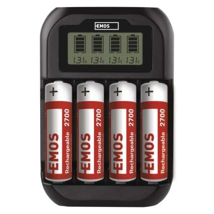 Cargador de pilas con pantalla LCD 4xAA/AAA 5V