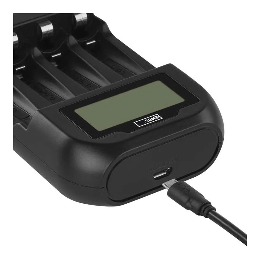 Cargador de pilas con pantalla LCD 4xAA/AAA 5V