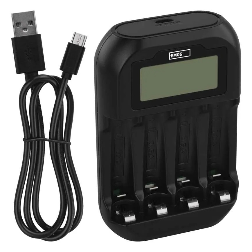 Cargador de pilas con pantalla LCD 4xAA/AAA 5V
