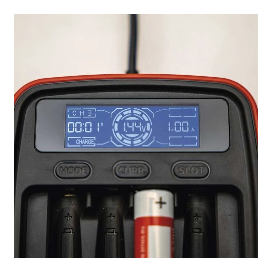 Cargador de baterías con pantalla LCD 4xAA/AAA 5V
