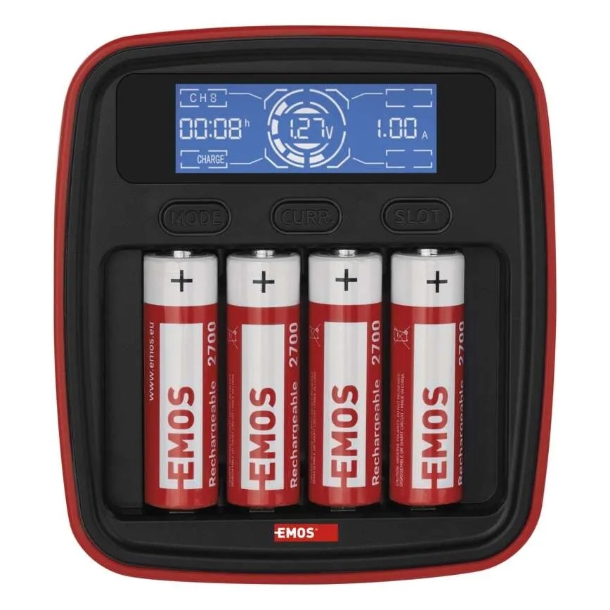 Cargador de baterías con pantalla LCD 4xAA/AAA 5V