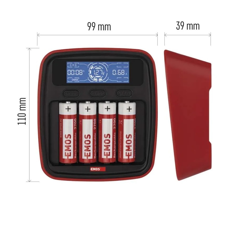 Cargador de baterías con pantalla LCD 4xAA/AAA 5V