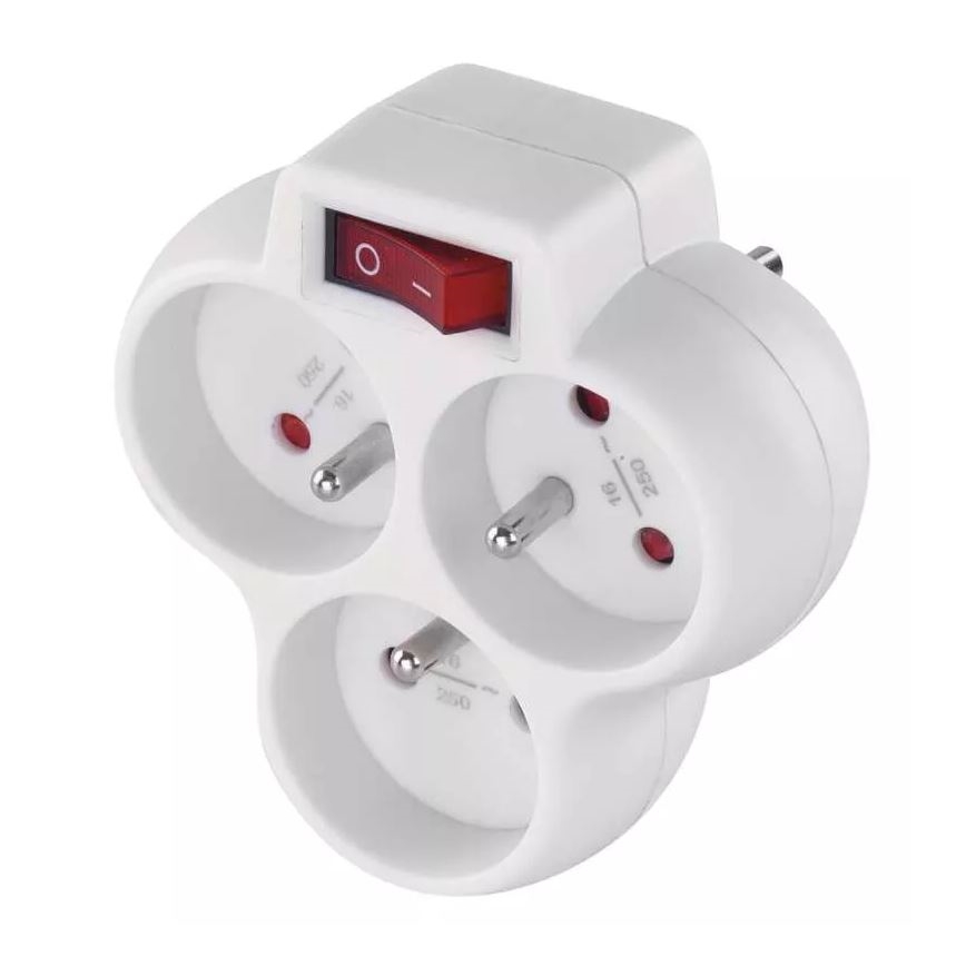 Enchufe con interruptor 3x10A/230V