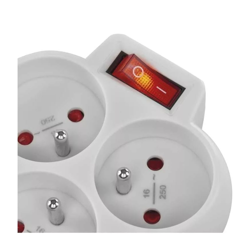 Enchufe con interruptor 3x10A/230V