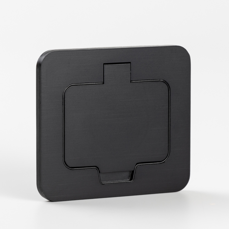 Enchufe de suelo empotrable de exterior IP55 rectangular negro