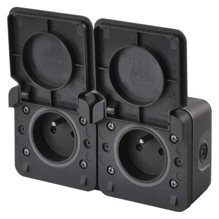 Enchufe doble para entornos húmedos IP55