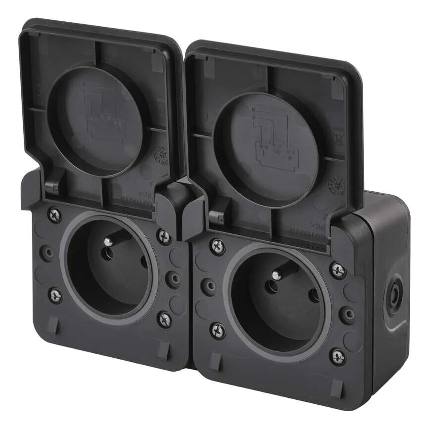 Enchufe doble para entornos húmedos IP55