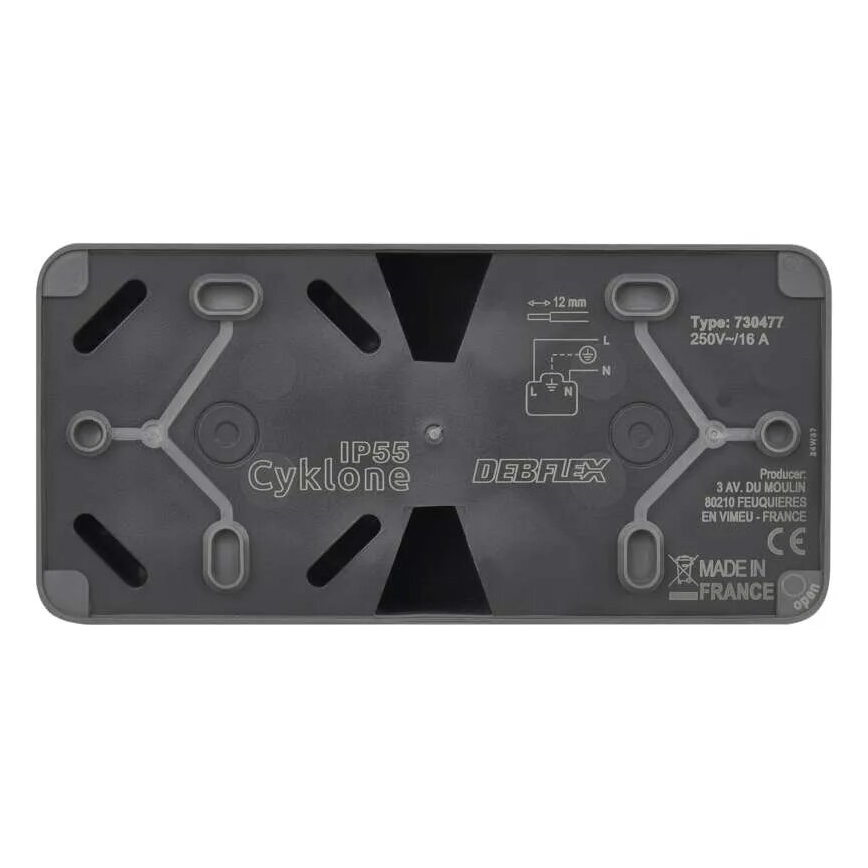 Enchufe doble para entornos húmedos IP55