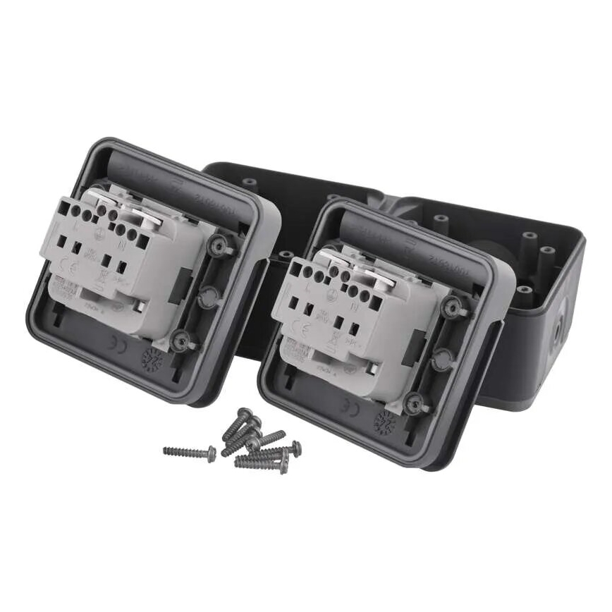 Enchufe doble para entornos húmedos IP55