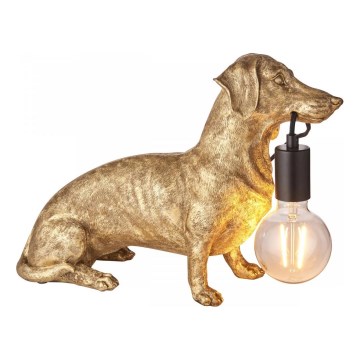 Endon 101187 - Lámpara de mesa DACHSHUND 1xE27/10W/230V dorado