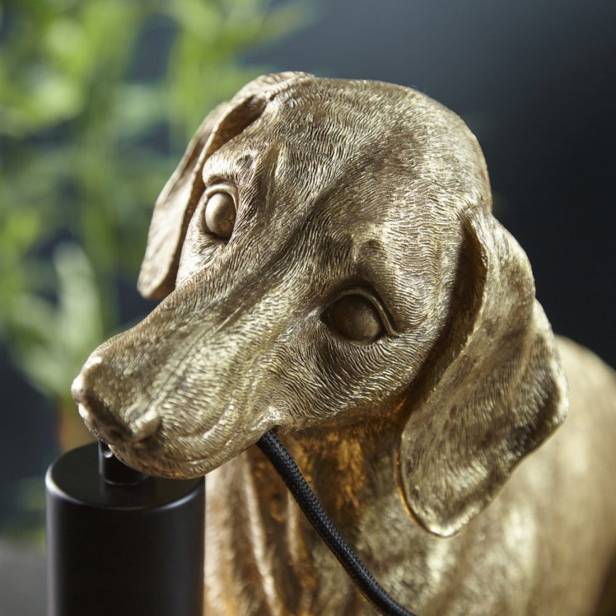 Endon 101187 - Lámpara de mesa DACHSHUND 1xE27/10W/230V dorado