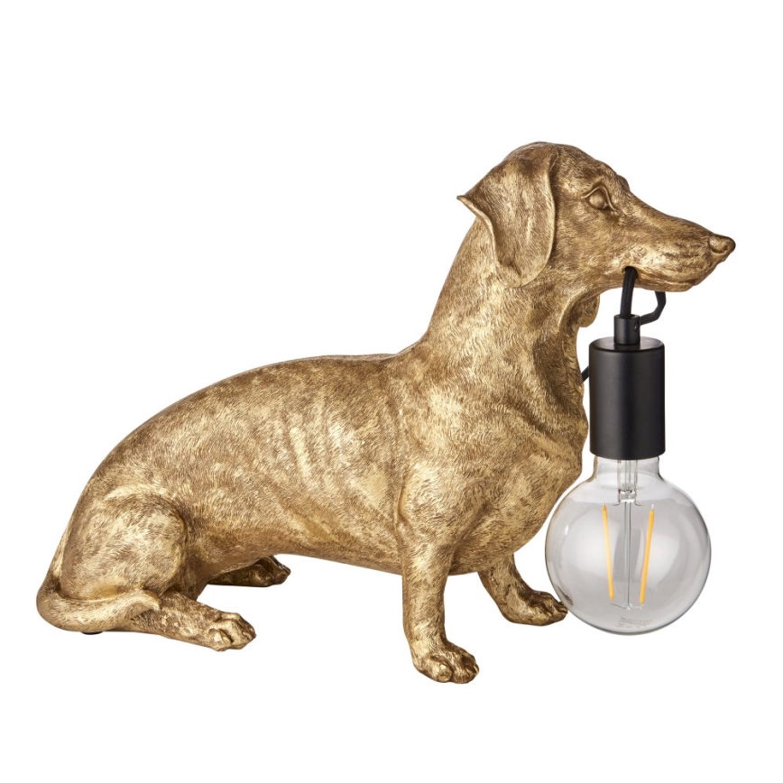 Endon 101187 - Lámpara de mesa DACHSHUND 1xE27/10W/230V dorado