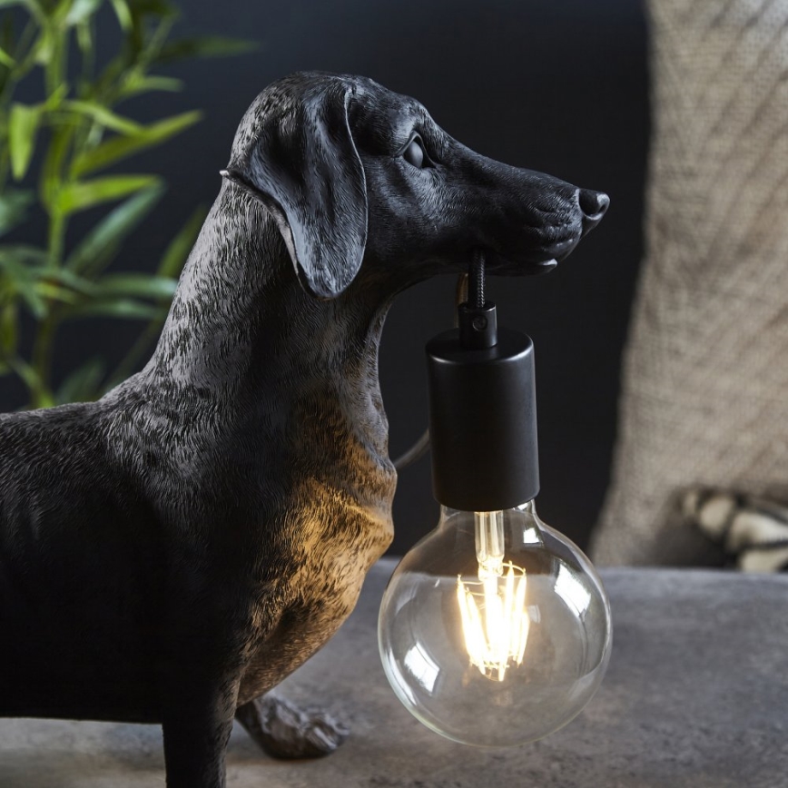 Endon 101188 - Lámpara de mesa DACHSHUND 1xE27/10W/230V negro