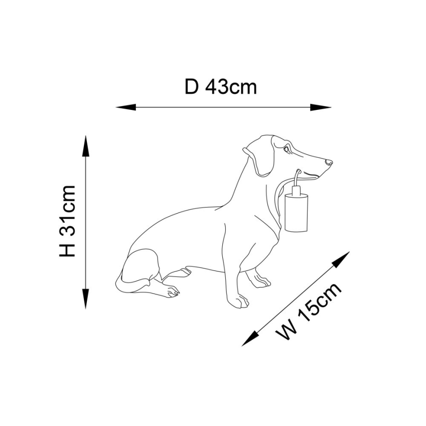 Endon 101188 - Lámpara de mesa DACHSHUND 1xE27/10W/230V negro