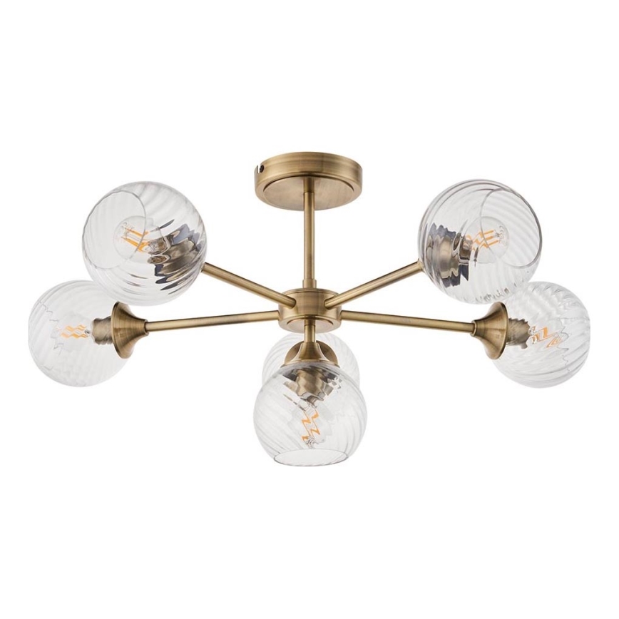 Endon 103171 - Lámpara colgante ALLEGRA 6xE14/7W/230V latón/transparente