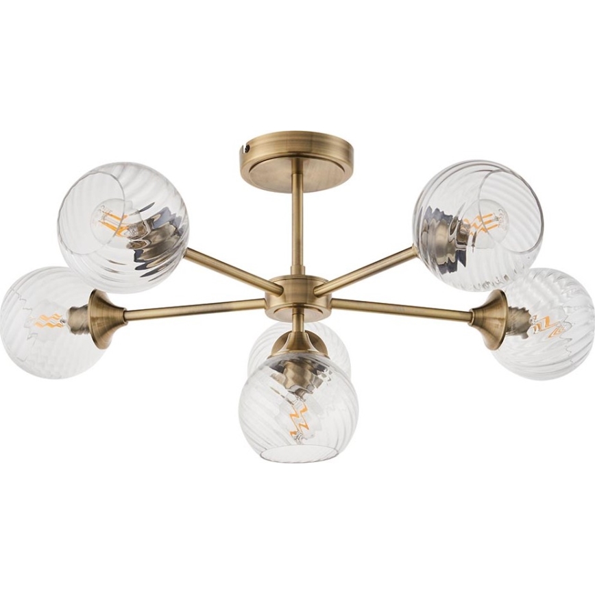 Endon 103171 - Lámpara colgante ALLEGRA 6xE14/7W/230V latón/transparente