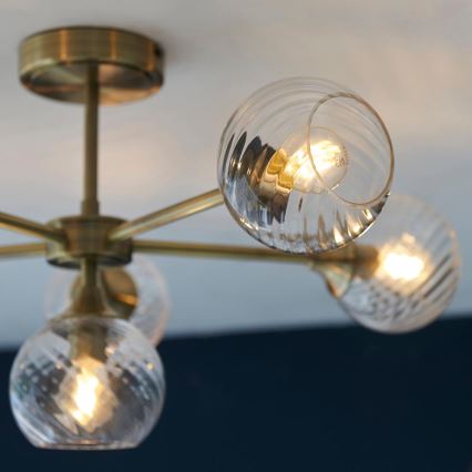 Endon 103171 - Lámpara colgante ALLEGRA 6xE14/7W/230V latón/transparente