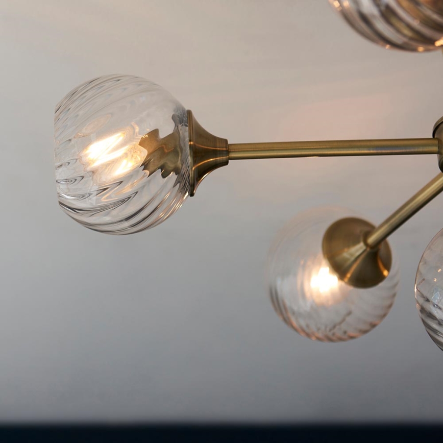 Endon 103171 - Lámpara colgante ALLEGRA 6xE14/7W/230V latón/transparente