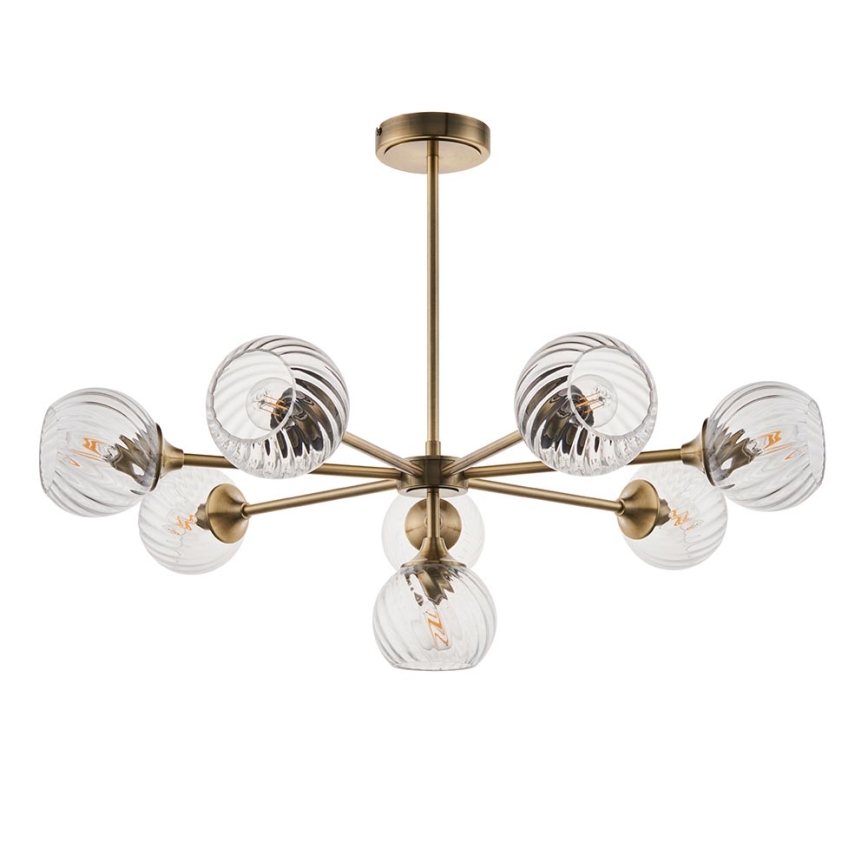 Endon 103172 - Lámpara colgante ALLEGRA 8xE14/7W/230V latón/transparente