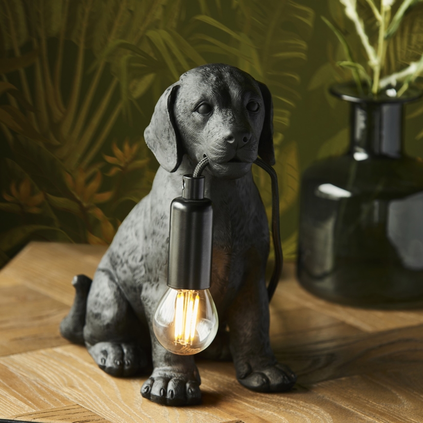 Endon 107365 - Lámpara de mesa PUPPY 1xE14/7W/230V negro