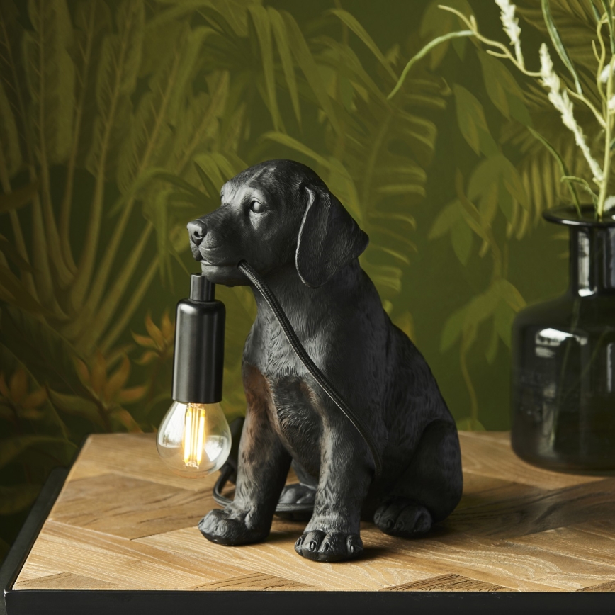 Endon 107365 - Lámpara de mesa PUPPY 1xE14/7W/230V negro